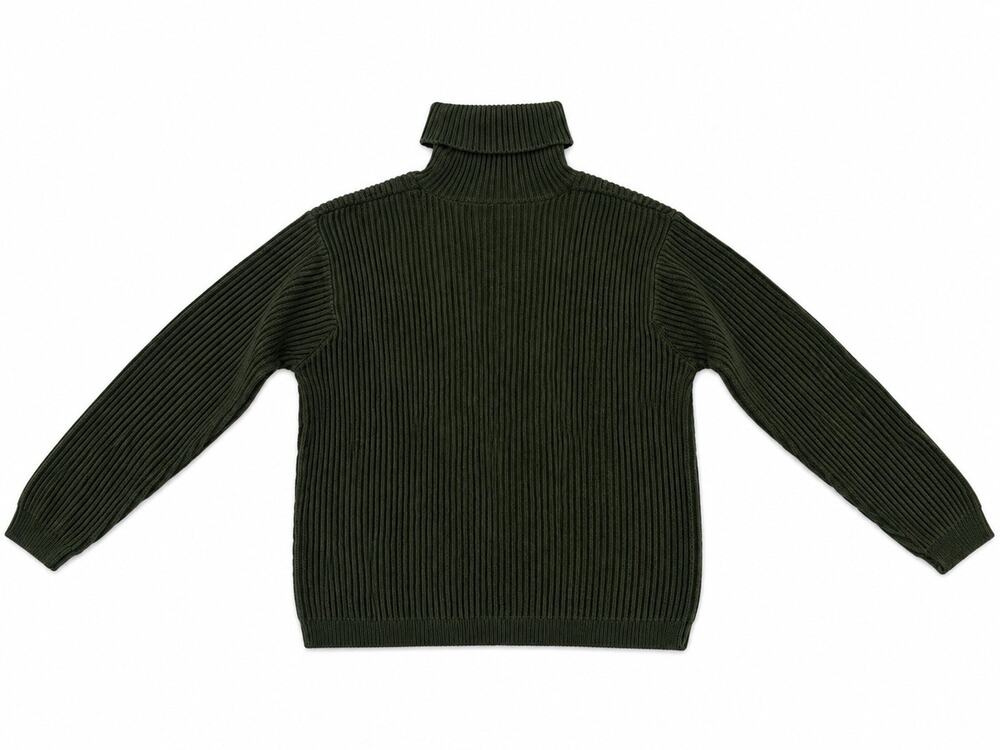 Women’s Large Black Ribbed Turtleneck Sweater Long Sleeve Pullover Knit
